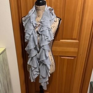 70” Silver Ruffled Scarf